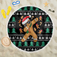 Funny Dabbing Gingerbread Holiday Party Jumper Beach Blanket Xmas Holiday Patterns - Wonder Print Shop