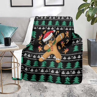 Funny Dabbing Gingerbread Holiday Party Jumper Blanket Xmas Holiday Patterns - Wonder Print Shop