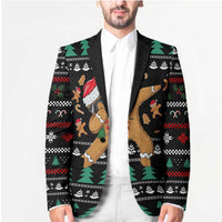 Funny Dabbing Gingerbread Holiday Party Jumper Blazer Xmas Holiday Patterns - Wonder Print Shop