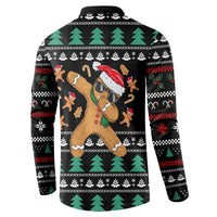 Funny Dabbing Gingerbread Holiday Party Jumper Button Sweatshirt Xmas Holiday Patterns - Wonder Print Shop