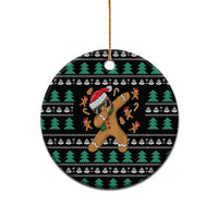 Funny Dabbing Gingerbread Holiday Party Jumper Ceramic Ornament Xmas Holiday Patterns - Wonder Print Shop