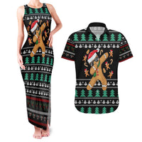 Funny Dabbing Gingerbread Holiday Party Jumper Couples Matching Tank Maxi Dress and Hawaiian Shirt Xmas Holiday Patterns - Wonder Print Shop