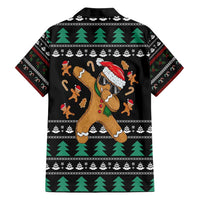 Funny Dabbing Gingerbread Holiday Party Jumper Family Matching Long Sleeve Bodycon Dress and Hawaiian Shirt Xmas Holiday Patterns - Wonder Print Shop
