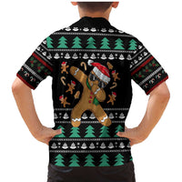 Funny Dabbing Gingerbread Holiday Party Jumper Family Matching Mermaid Dress and Hawaiian Shirt Xmas Holiday Patterns - Wonder Print Shop