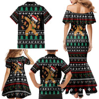 Funny Dabbing Gingerbread Holiday Party Jumper Family Matching Mermaid Dress and Hawaiian Shirt Xmas Holiday Patterns - Wonder Print Shop