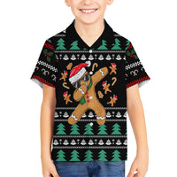 Funny Dabbing Gingerbread Holiday Party Jumper Family Matching Mermaid Dress and Hawaiian Shirt Xmas Holiday Patterns - Wonder Print Shop