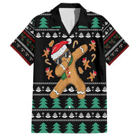Funny Dabbing Gingerbread Holiday Party Jumper Family Matching Off Shoulder Short Dress and Hawaiian Shirt Xmas Holiday Patterns - Wonder Print Shop