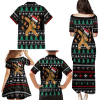 Funny Dabbing Gingerbread Holiday Party Jumper Family Matching Puletasi and Hawaiian Shirt Xmas Holiday Patterns - Wonder Print Shop