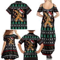 Funny Dabbing Gingerbread Holiday Party Jumper Family Matching Summer Maxi Dress and Hawaiian Shirt Xmas Holiday Patterns - Wonder Print Shop