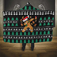 Funny Dabbing Gingerbread Holiday Party Jumper Hooded Blanket Xmas Holiday Patterns - Wonder Print Shop