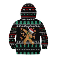 Funny Dabbing Gingerbread Holiday Party Jumper Kid Hoodie Xmas Holiday Patterns - Wonder Print Shop