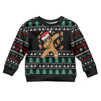 Funny Dabbing Gingerbread Holiday Party Jumper Kid Ugly Christmas Sweater Xmas Holiday Patterns - Wonder Print Shop