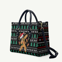 Funny Dabbing Gingerbread Holiday Party Jumper Leather Bag Xmas Holiday Patterns - Wonder Print Shop