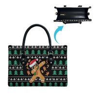 Funny Dabbing Gingerbread Holiday Party Jumper Leather Bag Xmas Holiday Patterns - Wonder Print Shop