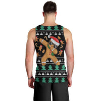 Funny Dabbing Gingerbread Holiday Party Jumper Men Tank Top Xmas Holiday Patterns - Wonder Print Shop