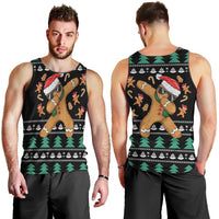 Funny Dabbing Gingerbread Holiday Party Jumper Men Tank Top Xmas Holiday Patterns - Wonder Print Shop