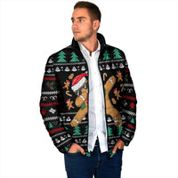 Funny Dabbing Gingerbread Holiday Party Jumper Padded Jacket Xmas Holiday Patterns - Wonder Print Shop