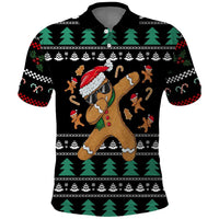 Funny Dabbing Gingerbread Holiday Party Jumper Polo Shirt Xmas Holiday Patterns - Wonder Print Shop