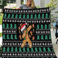 Funny Dabbing Gingerbread Holiday Party Jumper Quilt Xmas Holiday Patterns - Wonder Print Shop