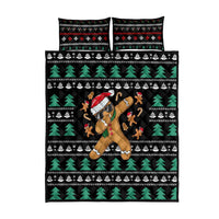Funny Dabbing Gingerbread Holiday Party Jumper Quilt Bed Set Xmas Holiday Patterns - Wonder Print Shop
