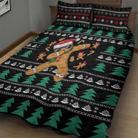 Funny Dabbing Gingerbread Holiday Party Jumper Quilt Bed Set Xmas Holiday Patterns - Wonder Print Shop