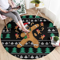 Funny Dabbing Gingerbread Holiday Party Jumper Round Carpet Xmas Holiday Patterns - Wonder Print Shop