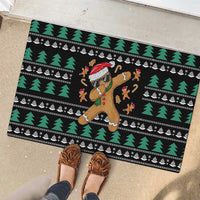 Funny Dabbing Gingerbread Holiday Party Jumper Rubber Doormat Xmas Holiday Patterns - Wonder Print Shop
