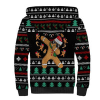 Funny Dabbing Gingerbread Holiday Party Jumper Sherpa Hoodie Xmas Holiday Patterns - Wonder Print Shop
