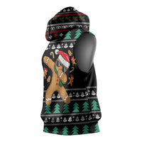 Funny Dabbing Gingerbread Holiday Party Jumper Sleeveless Hoodie Xmas Holiday Patterns - Wonder Print Shop
