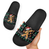 Funny Dabbing Gingerbread Holiday Party Jumper Slide Sandals Xmas Holiday Patterns - Wonder Print Shop