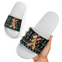 Funny Dabbing Gingerbread Holiday Party Jumper Slide Sandals Xmas Holiday Patterns - Wonder Print Shop