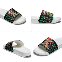 Funny Dabbing Gingerbread Holiday Party Jumper Slide Sandals Xmas Holiday Patterns - Wonder Print Shop