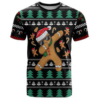 Funny Dabbing Gingerbread Holiday Party Jumper T Shirt Xmas Holiday Patterns - Wonder Print Shop
