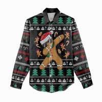 Funny Dabbing Gingerbread Holiday Party Jumper Women Casual Shirt Xmas Holiday Patterns - Wonder Print Shop