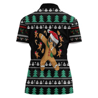 Funny Dabbing Gingerbread Holiday Party Jumper Women Polo Shirt Xmas Holiday Patterns - Wonder Print Shop
