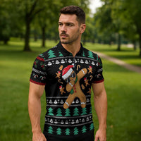 Funny Dabbing Gingerbread Holiday Party Jumper Zipper Polo Shirt Xmas Holiday Patterns - Wonder Print Shop