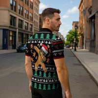 Funny Dabbing Gingerbread Holiday Party Jumper Zipper Polo Shirt Xmas Holiday Patterns - Wonder Print Shop
