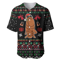 Where Is Jimbo James Marcus The Worm Baseball Jersey Xmas Holiday Patterns - Wonder Print Shop