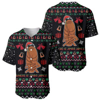 Where Is Jimbo James Marcus The Worm Baseball Jersey Xmas Holiday Patterns - Wonder Print Shop