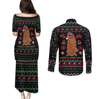 Where Is Jimbo James Marcus The Worm Couples Matching Puletasi and Long Sleeve Button Shirt Xmas Holiday Patterns - Wonder Print Shop