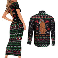 Where Is Jimbo James Marcus The Worm Couples Matching Short Sleeve Bodycon Dress and Long Sleeve Button Shirt Xmas Holiday Patterns - Wonder Print Shop