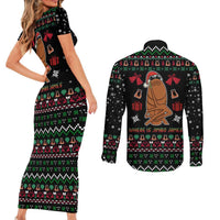 Where Is Jimbo James Marcus The Worm Couples Matching Short Sleeve Bodycon Dress and Long Sleeve Button Shirt Xmas Holiday Patterns - Wonder Print Shop