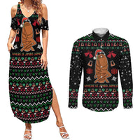 Where Is Jimbo James Marcus The Worm Couples Matching Summer Maxi Dress and Long Sleeve Button Shirt Xmas Holiday Patterns - Wonder Print Shop