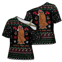 Where Is Jimbo James Marcus The Worm Cross Shoulder Shirt Xmas Holiday Patterns - Wonder Print Shop