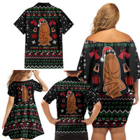 Where Is Jimbo James Marcus The Worm Family Matching Off Shoulder Short Dress and Hawaiian Shirt Xmas Holiday Patterns - Wonder Print Shop