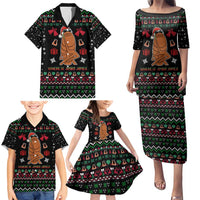 Where Is Jimbo James Marcus The Worm Family Matching Puletasi and Hawaiian Shirt Xmas Holiday Patterns - Wonder Print Shop