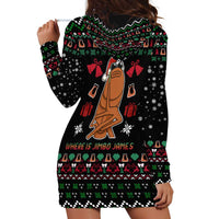 Where Is Jimbo James Marcus The Worm Hoodie Dress Xmas Holiday Patterns - Wonder Print Shop