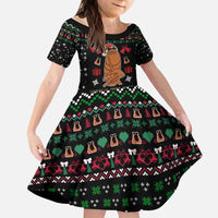 Where Is Jimbo James Marcus The Worm Kid Short Sleeve Dress Xmas Holiday Patterns - Wonder Print Shop