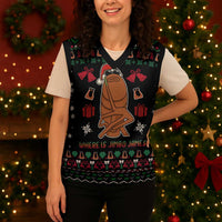 Where Is Jimbo James Marcus The Worm Christmas Knitted V-Neck Vest Xmas Holiday Patterns - Wonder Print Shop