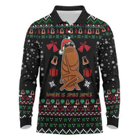 Where Is Jimbo James Marcus The Worm Long Sleeve Polo Shirt Xmas Holiday Patterns - Wonder Print Shop